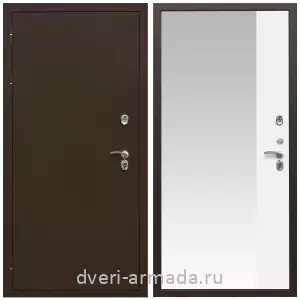 Антивандальные, Антивандальная металлическая  дверь входная уличная в дом Армада Термо Молоток коричневый/ МДФ 16 мм ФЛЗ Панорама-1 Белый матовый