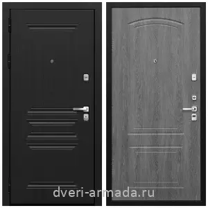 Темные входные двери, Дверь входная железная Армада Экстра МДФ 10 мм ФЛ-243 Черная шагрень / МДФ 6 мм ФЛ-138 Дуб Филадельфия графит на заказ