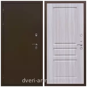 С терморазрывом, Дверь входная стальная уличная для загородного дома Армада Термо Молоток коричневый/ ФЛ-243 Сандал белый