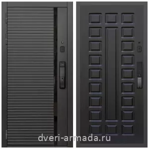 Входные двери с двумя петлями, Умная входная смарт-дверь Армада Каскад BLACK МДФ 10 мм Kaadas K9 / МДФ 16 мм ФЛ-183 Венге