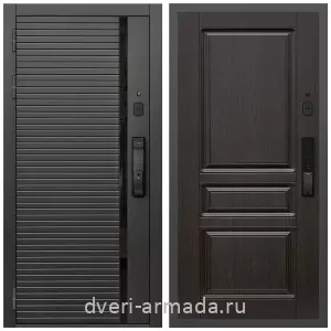 Входные двери с двумя петлями, Умная входная смарт-дверь Армада Каскад BLACK МДФ 10 мм Kaadas K9 / МДФ 16 мм ФЛ-243 Венге