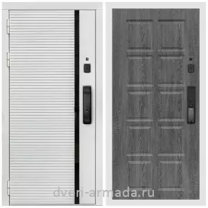 Входные двери 960 мм, Умная входная смарт-дверь Армада Каскад WHITE МДФ 10 мм Kaadas K9 / МДФ 10 мм ФЛ-38 Дуб Филадельфия графит
