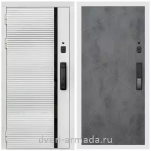 Входные двери 960 мм, Умная входная смарт-дверь Армада Каскад WHITE МДФ 10 мм Kaadas K9 / МДФ 10 мм ФЛ-291 Бетон темный