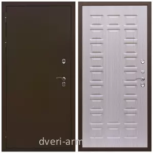 Уличные двери для коттеджа, Дверь недорогая входная в дом с утеплением Армада Термо Молоток коричневый/ ФЛ-183 Дуб белёный в коридор
