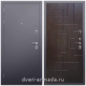 Темные входные двери, Дверь входная Армада Люкс Антик серебро / МДФ 16 мм ФЛ-57 Дуб шоколад