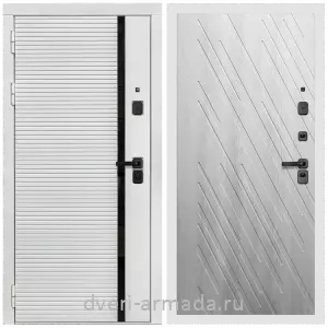 МДФ с молдингом, Дверь входная Армада Каскад WHITE МДФ 10 мм / МДФ 16 мм ФЛ-86 Ясень Ривьера Айс