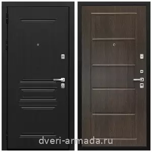 Двери МДФ для квартиры, Дверь входная Армада Экстра МДФ 10 мм ФЛ-243 Черная шагрень / МДФ 6 мм ФЛ-39 Венге с хорошей шумоизоляцией