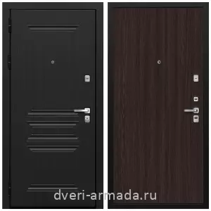 Толстые входные двери, Дверь входная Армада Экстра МДФ ФЛ-243 Черная шагрень  / ПЭ Венге с повышенной шумоизоляцией