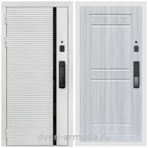 Входные двери 960 мм, Умная входная смарт-дверь Армада Каскад WHITE МДФ 10 мм Kaadas K9 / МДФ 10 мм ФЛ-242 Сандал белый