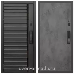 Входные двери 960 мм, Умная входная смарт-дверь Армада Каскад BLACK МДФ 10 мм Kaadas K9 / МДФ 10 мм ФЛ-291 Бетон темный