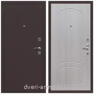 МДФ с фрезеровкой, Дверь входная Армада Комфорт Антик медь / ФЛ-140 Дуб белёный