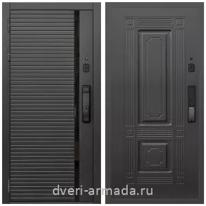 Входные двери с двумя петлями, Умная входная смарт-дверь Армада Каскад BLACK МДФ 10 мм Kaadas K9 / МДФ 16 мм ФЛ-2 Венге