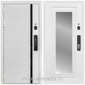 Входные двери Триумф, Умная входная смарт-дверь Армада Каскад WHITE МДФ 10 мм Kaadas K9 / МДФ 16 мм ФЛЗ-120 Ясень белый