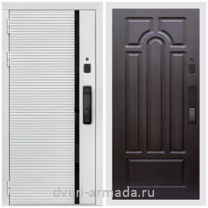 Входные двери с двумя петлями, Умная входная смарт-дверь Армада Каскад WHITE Kaadas K9 / МДФ 16 мм ФЛ-58 Венге