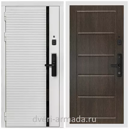 Умная входная смарт-дверь Армада Каскад WHITE Kaadas S500 / МДФ 6 мм ФЛ-39 Венге