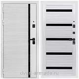 Дверь входная Армада Каскад WHITE / СБ-14 Сандал белый стекло черное