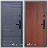 Умная входная смарт-дверь Армада Аккорд МДФ 10 мм Kaadas S500 / ПЭ Итальянский орех