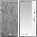 Дверь входная Армада Квадро Бетон тёмный / ФЛЗ Панорама-1 Белый матовый