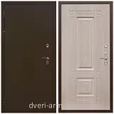 Дверь входная стальная уличная для загородного дома Армада Термо Молоток коричневый/ МДФ 16 мм ФЛ-2 Дуб белёный